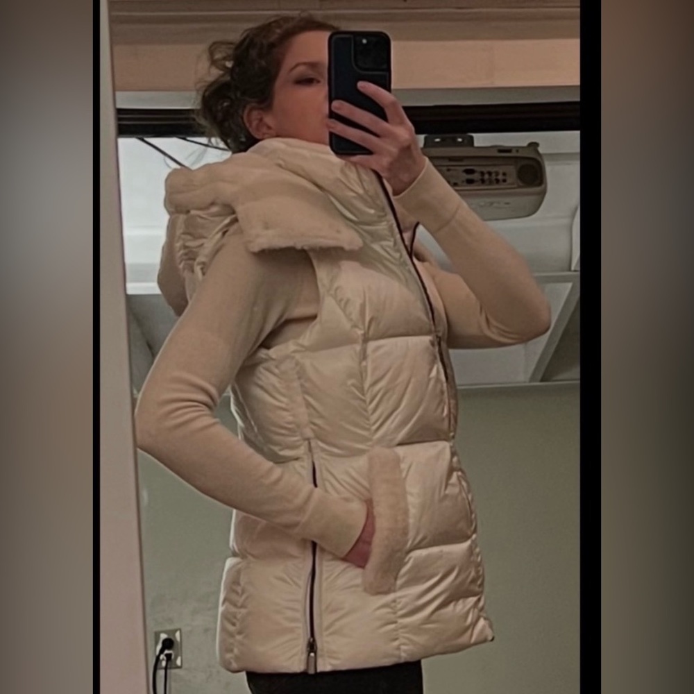 $595 NWT Dawn Levy Evelynn shearling down vest XS